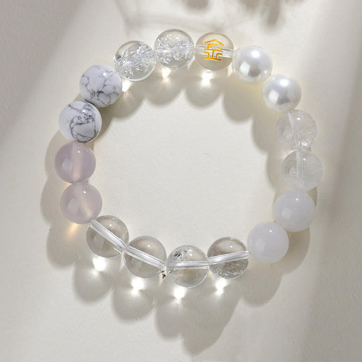 Pulsera de la suerte con Buddha Stones, cinco elementos, varios cristales de ágata, cuarzo rutilado, ojo de tigre, ágata amarilla y citrino