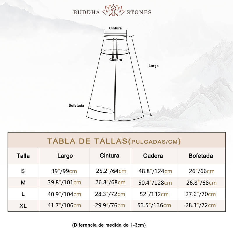 Pantalones de pierna ancha con cordón de algodón sueltos con Buddha Stones para danza de yoga con bolsillos - image 5