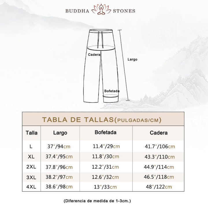 Pantalones de yoga casuales de algodón con bolsillos para mujer con Buddha Stones - image 5