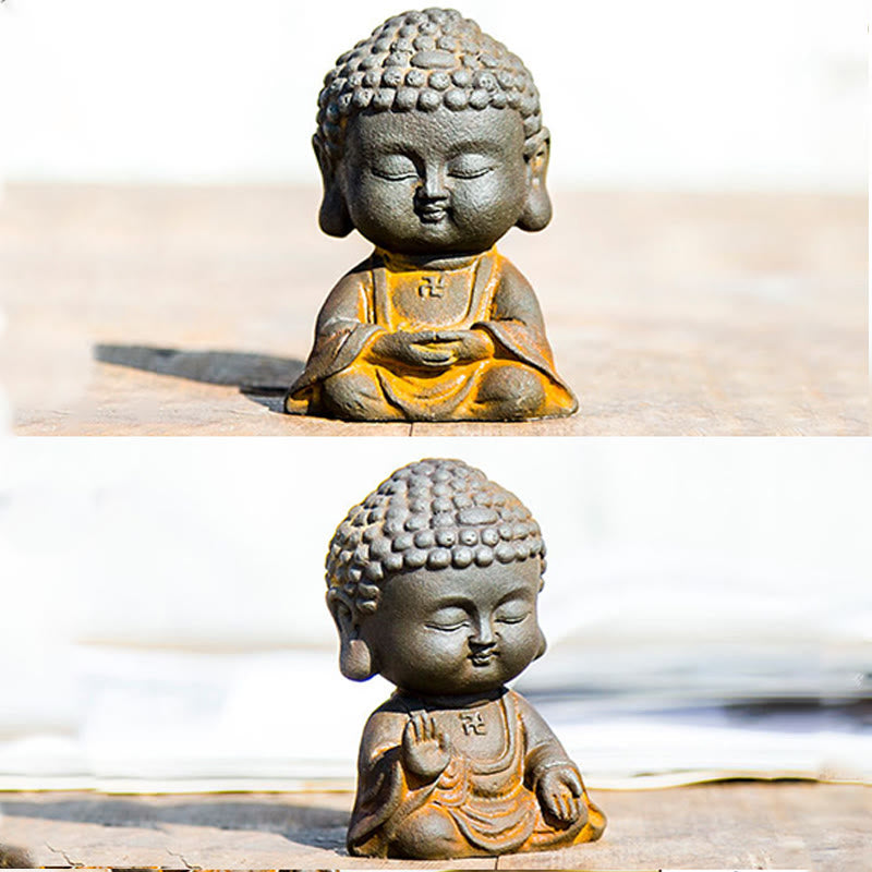 Estatua de resina fundida con óxido de hierro en polvo de Buddha Stones para decoración del hogar - image 4