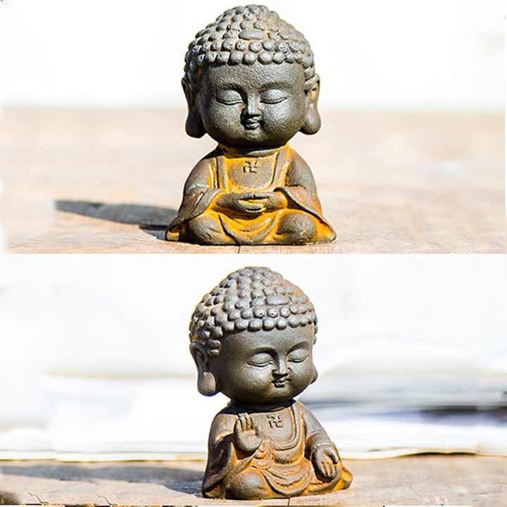 Estatua de resina fundida con óxido de hierro en polvo de Buddha Stones para decoración del hogar - image 4