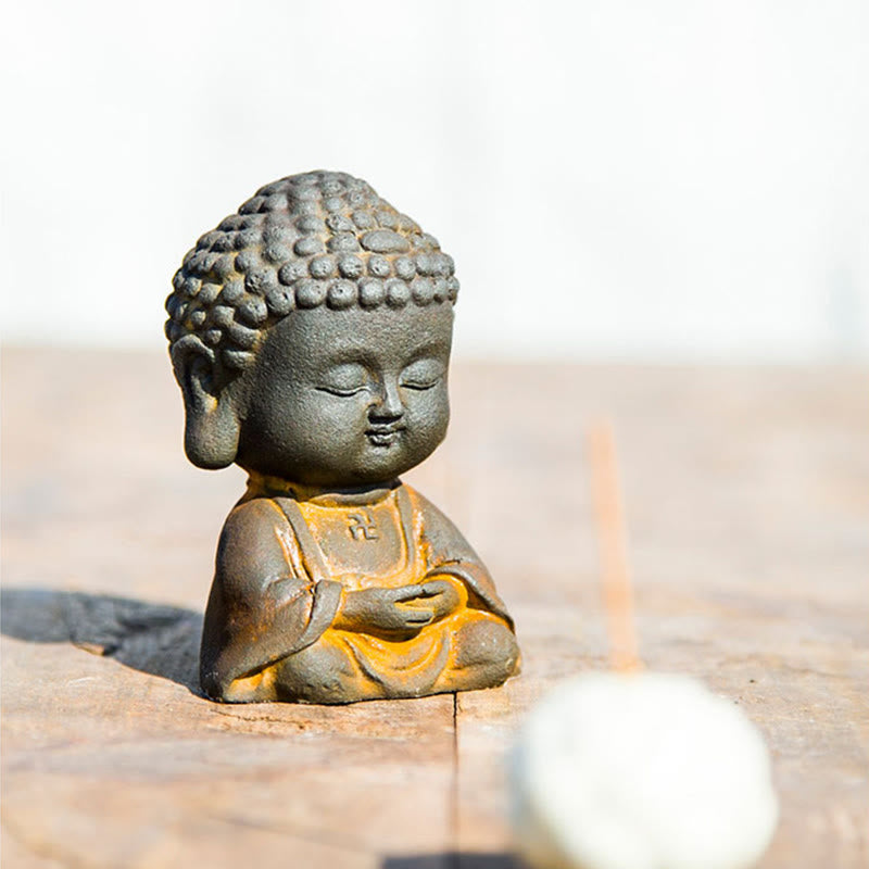 Estatua de resina fundida con óxido de hierro en polvo de Buddha Stones para decoración del hogar - image 10