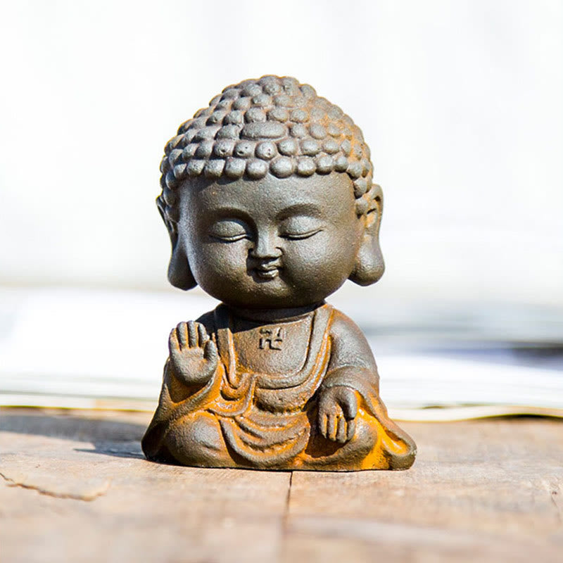 Estatua de resina fundida con óxido de hierro en polvo de Buddha Stones para decoración del hogar - image 14
