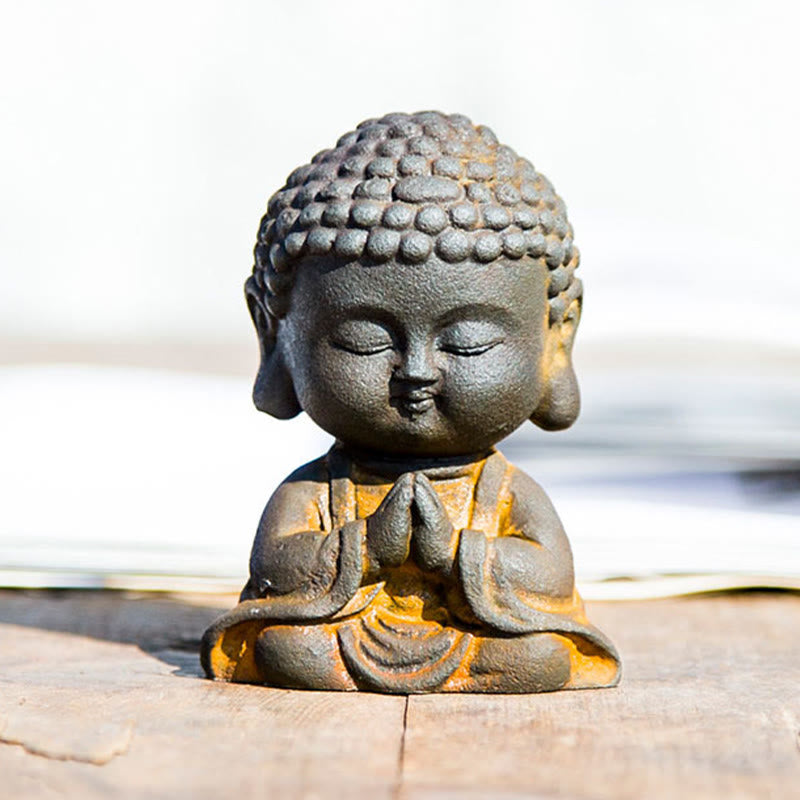 Estatua de resina fundida con óxido de hierro en polvo de Buddha Stones para decoración del hogar - image 17