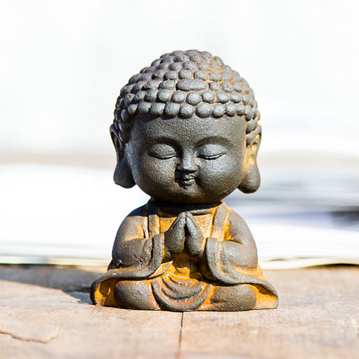 Estatua de resina fundida con óxido de hierro en polvo de Buddha Stones para decoración del hogar - image 17