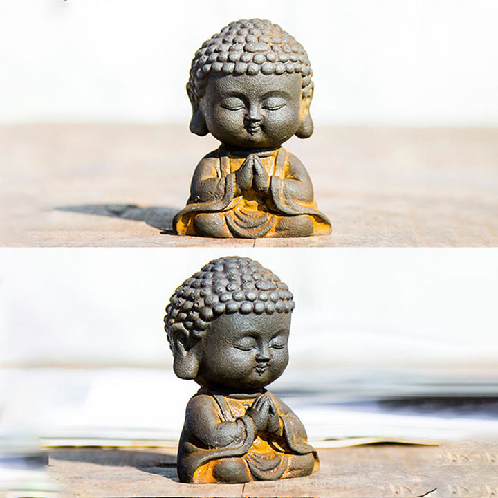 Estatua de resina fundida con óxido de hierro en polvo de Buddha Stones para decoración del hogar - image 18