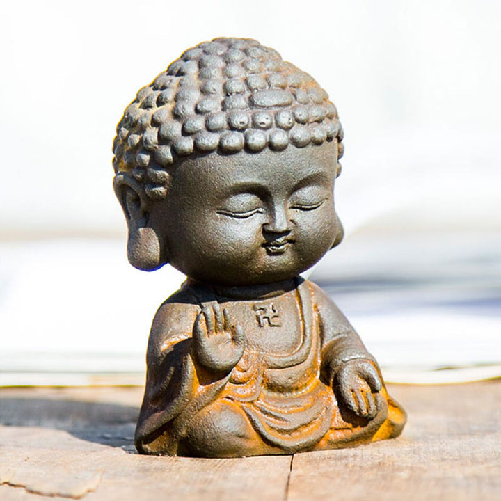 Estatua de resina fundida con óxido de hierro en polvo de Buddha Stones para decoración del hogar - image 12