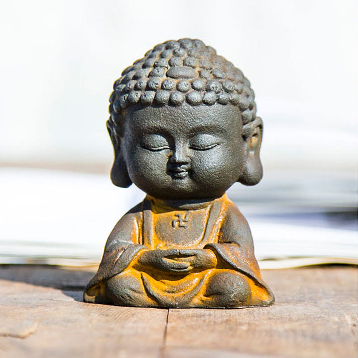 Estatua de resina fundida con óxido de hierro en polvo de Buddha Stones para decoración del hogar - image 9