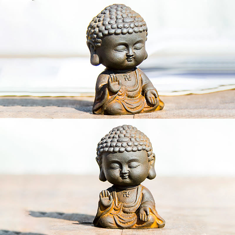 Estatua de resina fundida con óxido de hierro en polvo de Buddha Stones para decoración del hogar - image 15