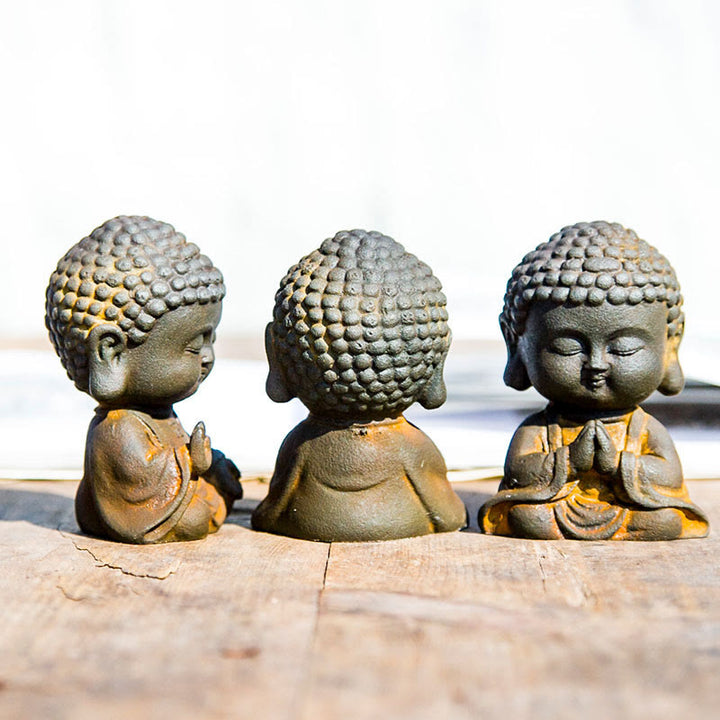 Estatua de resina fundida con óxido de hierro en polvo de Buddha Stones para decoración del hogar - image 1
