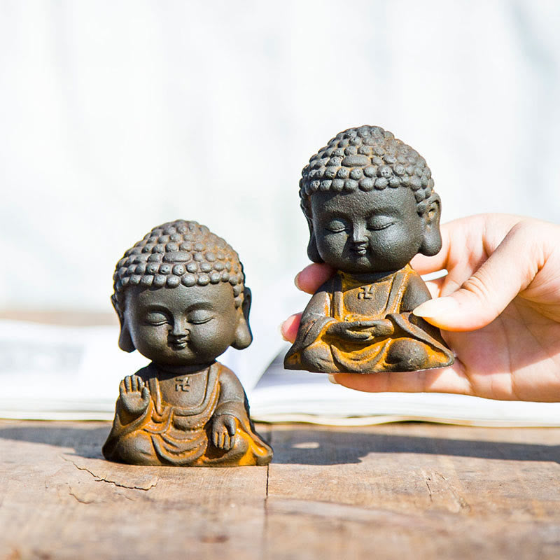 Estatua de resina fundida con óxido de hierro en polvo de Buddha Stones para decoración del hogar - image 2