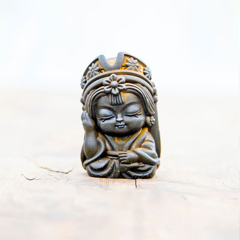 Estatua de resina fundida con óxido de hierro en polvo de Zakiram hecha a mano con Buddha Stones, decoración zen para el hogar