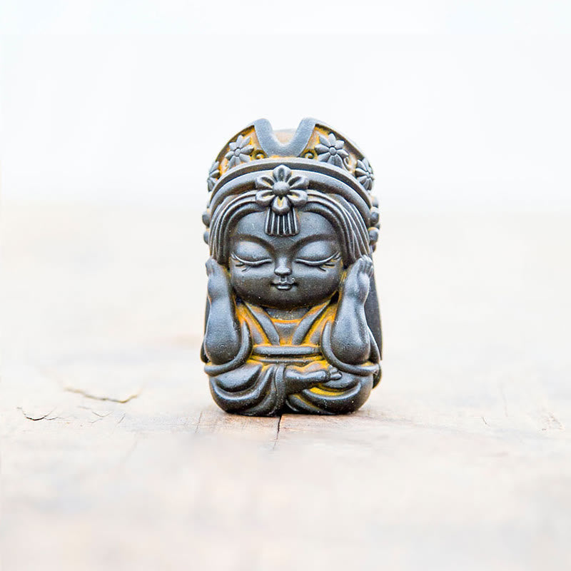 Estatua de resina fundida con óxido de hierro en polvo de Zakiram hecha a mano con Buddha Stones, decoración zen para el hogar