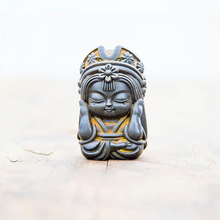 Estatua de resina fundida con óxido de hierro en polvo de Zakiram hecha a mano con Buddha Stones, decoración zen para el hogar