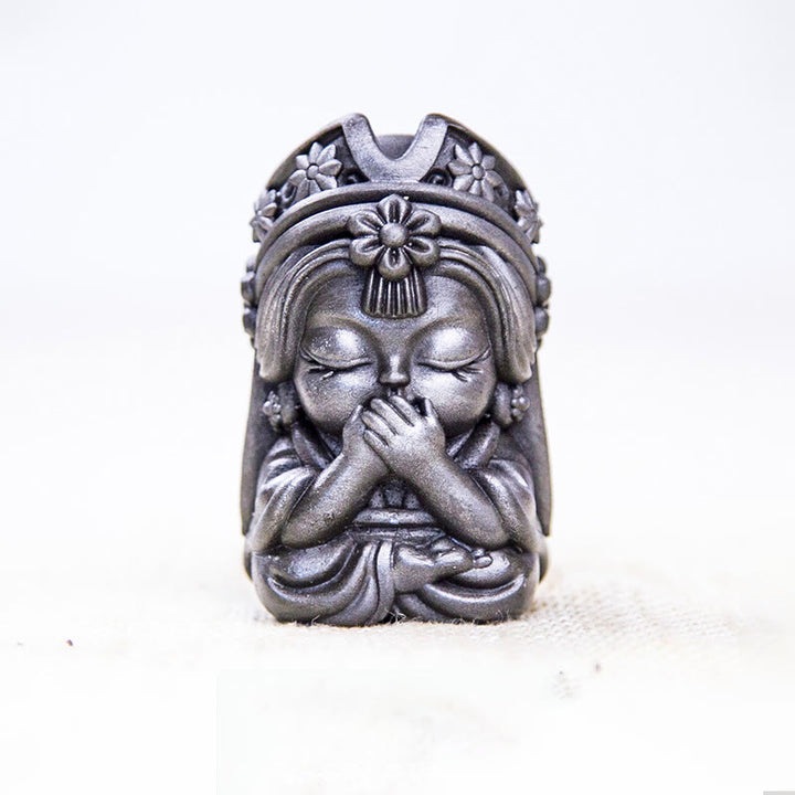 Estatua de resina fundida con óxido de hierro en polvo de Zakiram hecha a mano con Buddha Stones, decoración zen para el hogar