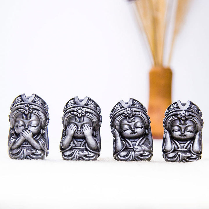 Estatua de resina fundida con óxido de hierro en polvo de Zakiram hecha a mano con Buddha Stones, decoración zen para el hogar