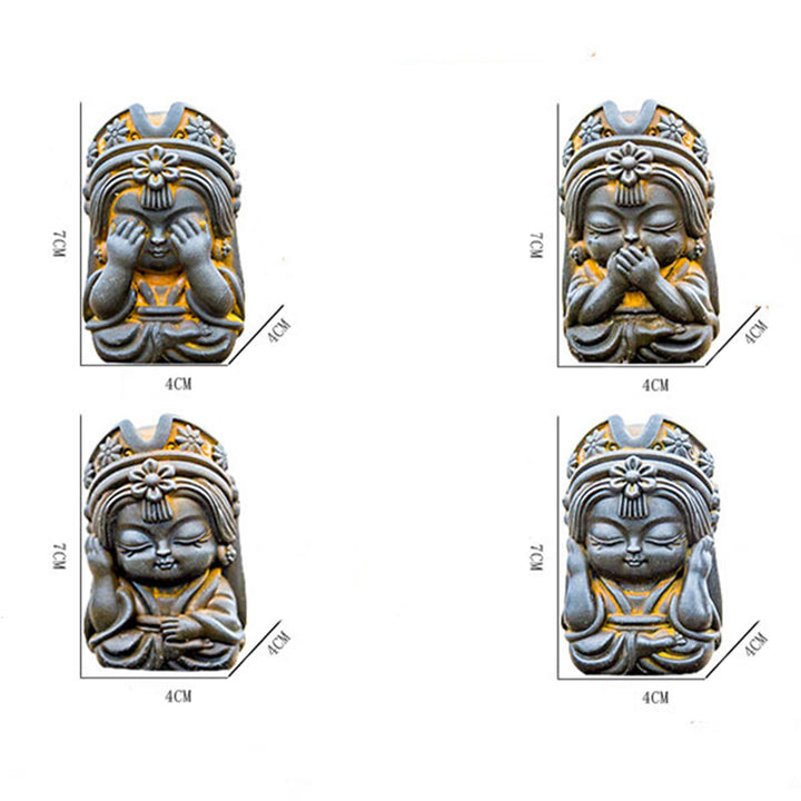 Estatua de resina fundida con óxido de hierro en polvo de Zakiram hecha a mano con Buddha Stones, decoración zen para el hogar