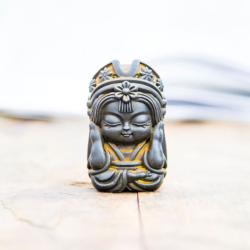Estatua de resina fundida con óxido de hierro en polvo de Zakiram hecha a mano con Buddha Stones, decoración zen para el hogar