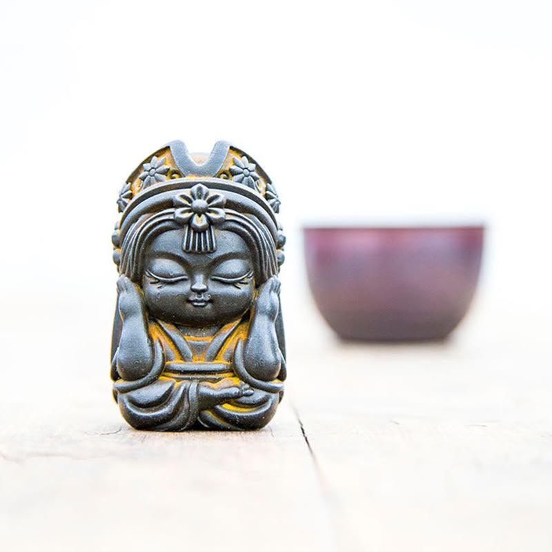 Estatua de resina fundida con óxido de hierro en polvo de Zakiram hecha a mano con Buddha Stones, decoración zen para el hogar