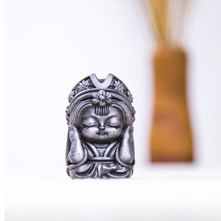 Estatua de resina fundida con óxido de hierro en polvo de Zakiram hecha a mano con Buddha Stones, decoración zen para el hogar