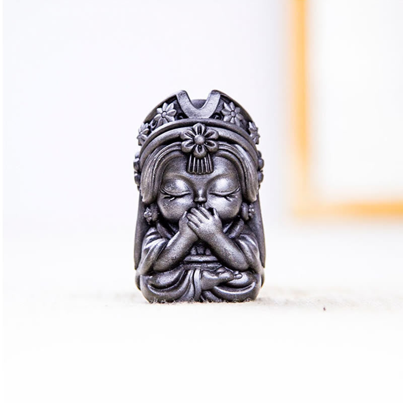 Estatua de resina fundida con óxido de hierro en polvo de Zakiram hecha a mano con Buddha Stones, decoración zen para el hogar
