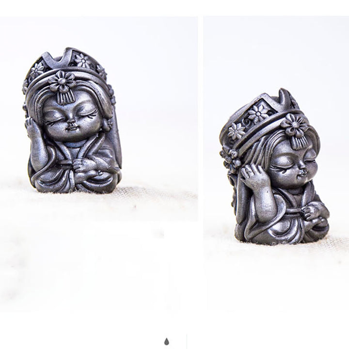 Estatua de resina fundida con óxido de hierro en polvo de Zakiram hecha a mano con Buddha Stones, decoración zen para el hogar