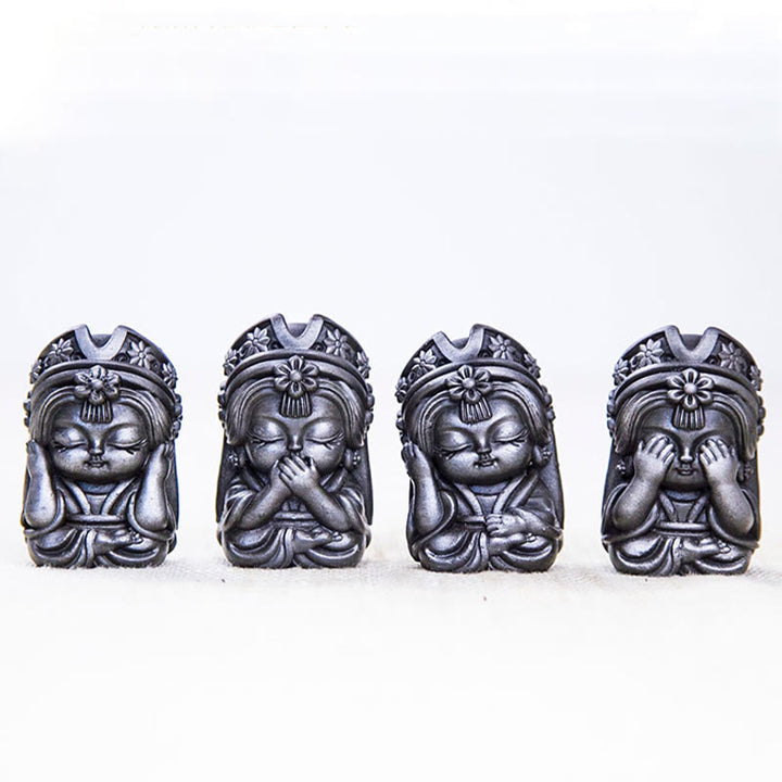 Estatua de resina fundida con óxido de hierro en polvo de Zakiram hecha a mano con Buddha Stones, decoración zen para el hogar