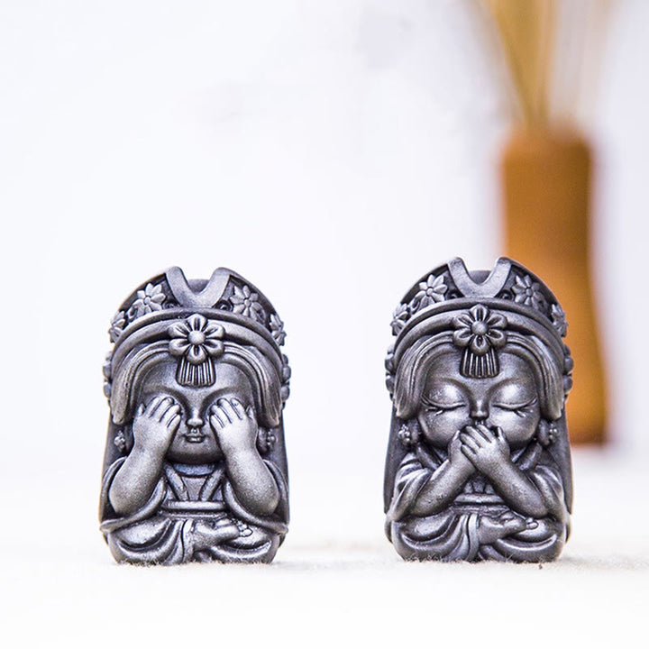 Estatua de resina fundida con óxido de hierro en polvo de Zakiram hecha a mano con Buddha Stones, decoración zen para el hogar