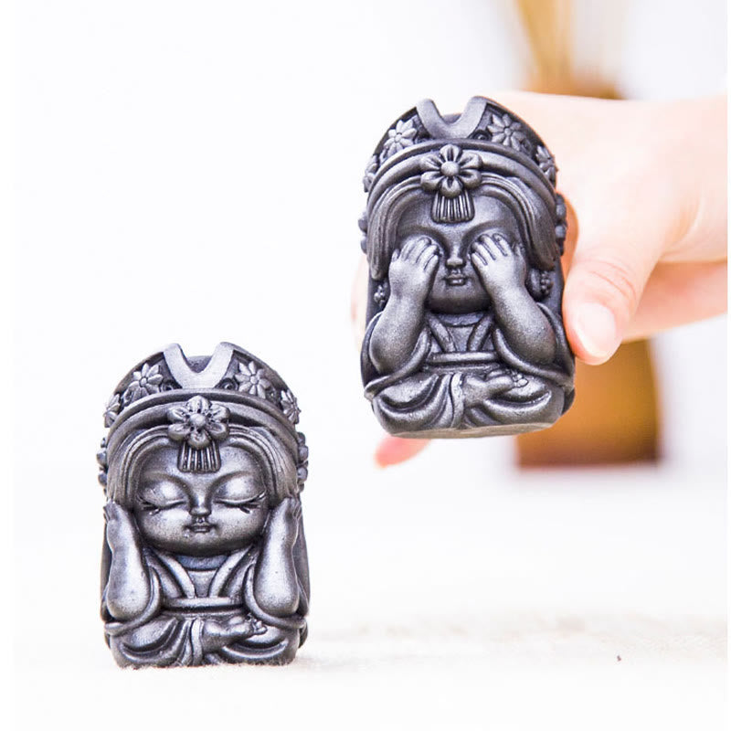 Estatua de resina fundida con óxido de hierro en polvo de Zakiram hecha a mano con Buddha Stones, decoración zen para el hogar