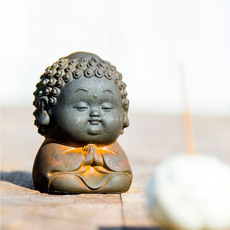 Estatua de resina fundida con óxido de hierro en polvo de Buddha Stones de pie, tumbado, sentado y pequeño, para decoración del hogar - image 18