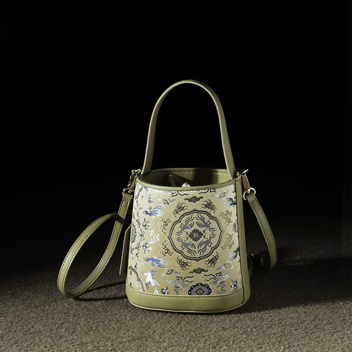 Bolso bandolera con brocado y diseño retro de ciervo y Buddha Stones