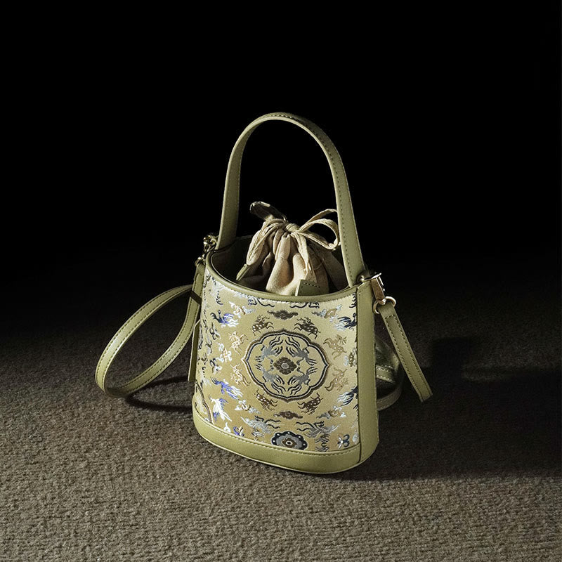 Bolso bandolera con brocado y diseño retro de ciervo y Buddha Stones