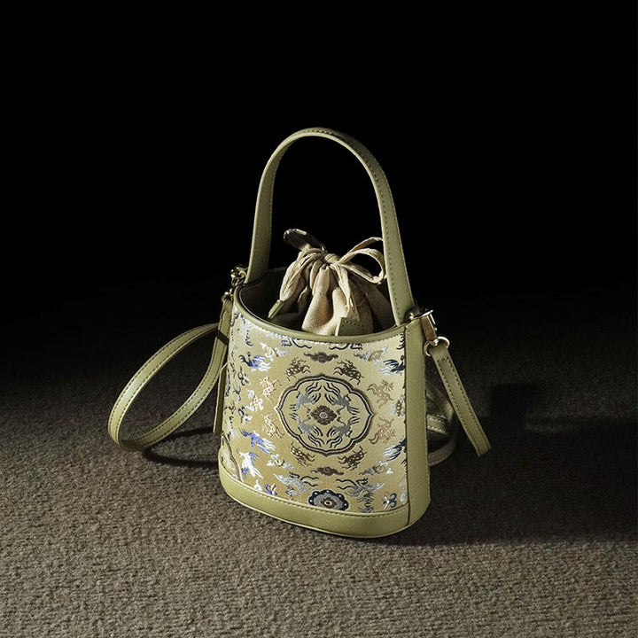 Bolso bandolera con brocado y diseño retro de ciervo y Buddha Stones