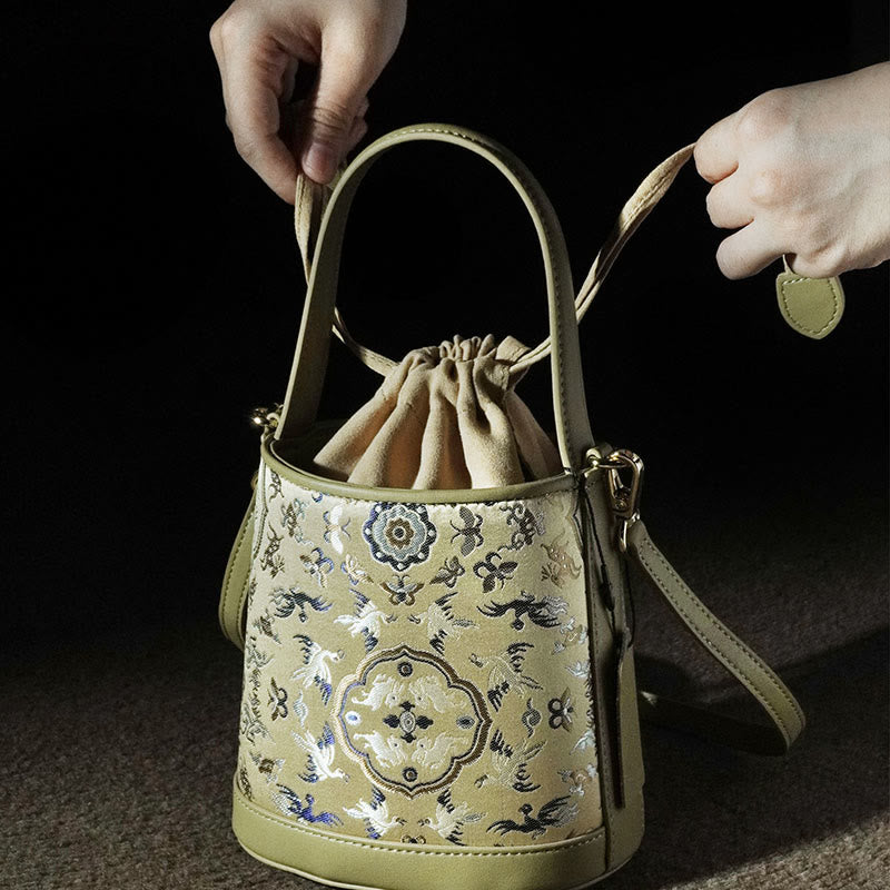 Bolso bandolera con brocado y diseño retro de ciervo y Buddha Stones