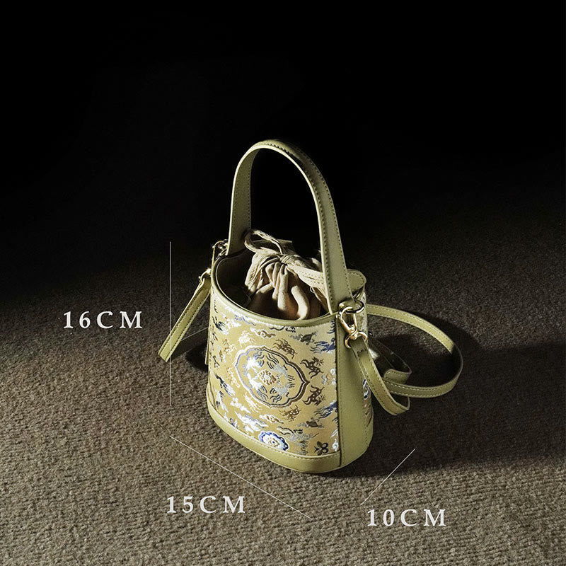 Bolso bandolera con brocado y diseño retro de ciervo y Buddha Stones