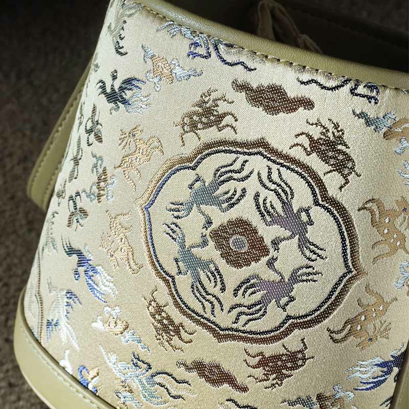 Bolso bandolera con brocado y diseño retro de ciervo y Buddha Stones