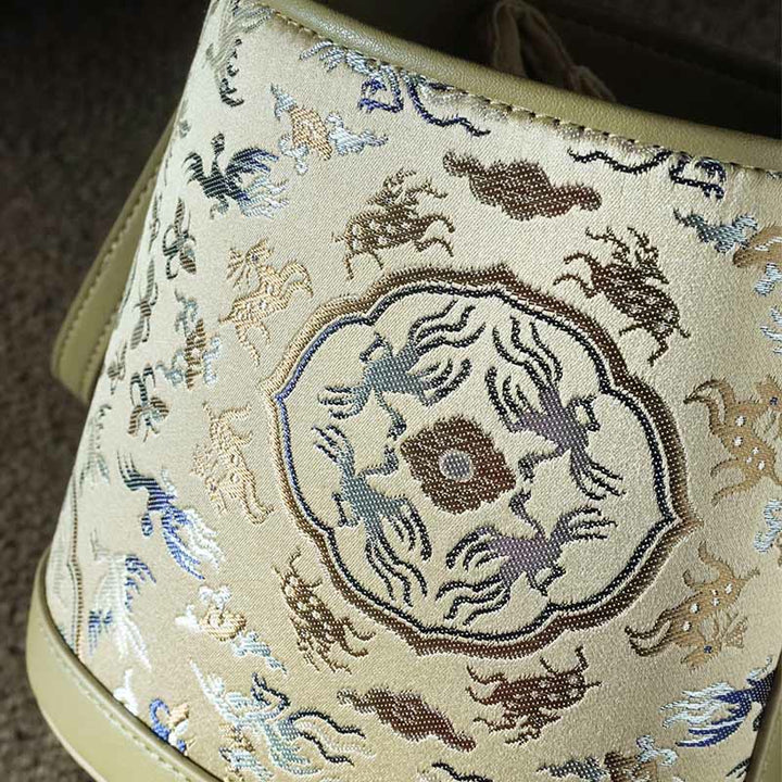 Bolso bandolera con brocado y diseño retro de ciervo y Buddha Stones
