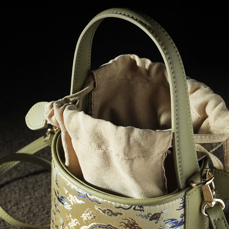 Bolso bandolera con brocado y diseño retro de ciervo y Buddha Stones