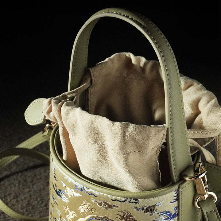 Bolso bandolera con brocado y diseño retro de ciervo y Buddha Stones