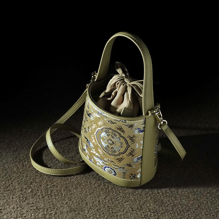 Bolso bandolera con brocado y diseño retro de ciervo y Buddha Stones
