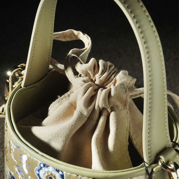 Bolso bandolera con brocado y diseño retro de ciervo y Buddha Stones