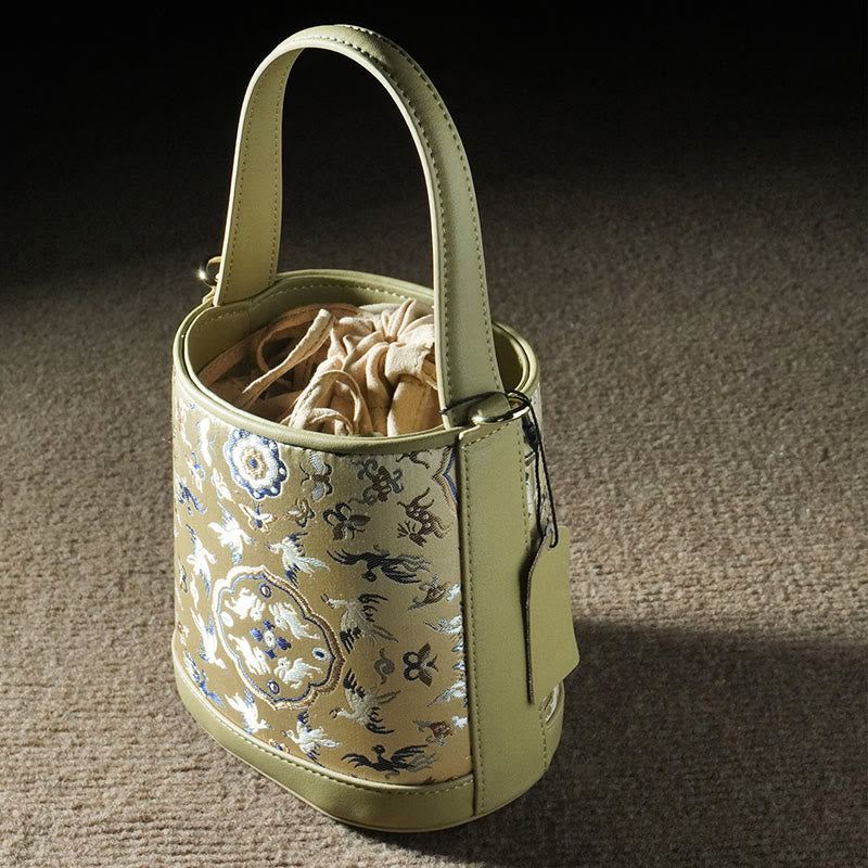 Bolso bandolera con brocado y diseño retro de ciervo y Buddha Stones