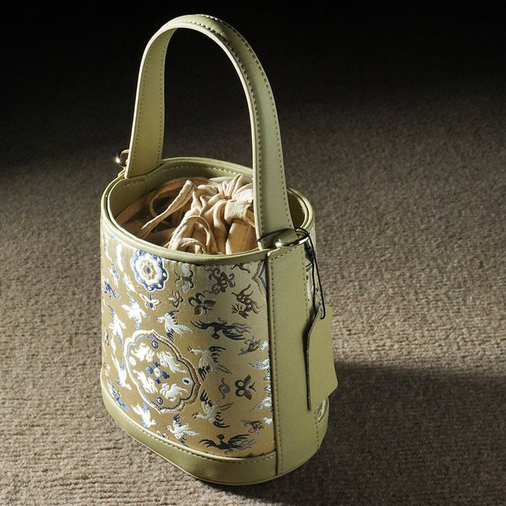 Bolso bandolera con brocado y diseño retro de ciervo y Buddha Stones