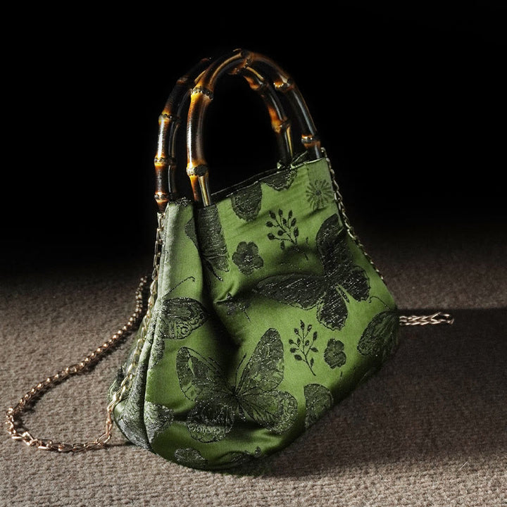 Bolso bandolera con cadena de metal y asa de bambú con diseño de Buddha Stones - image 2