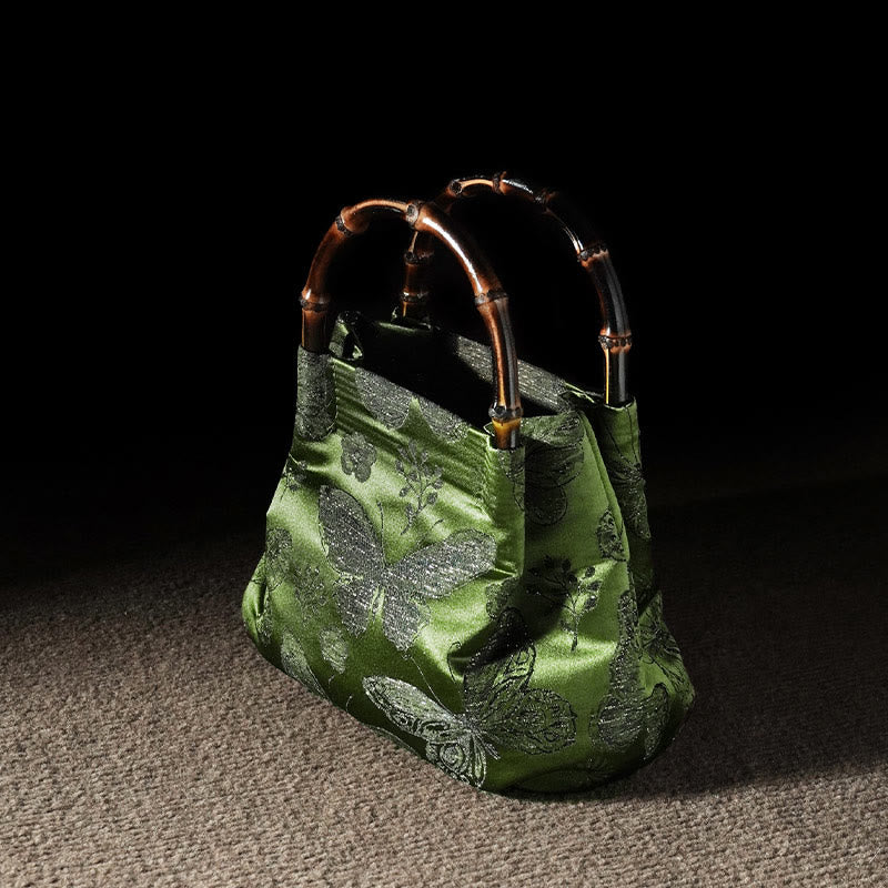 Bolso bandolera con cadena de metal y asa de bambú con diseño de Buddha Stones