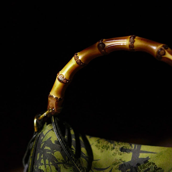 Bolso bandolera de seda Xiangyunsha con asa de Buddha Stones de Buda