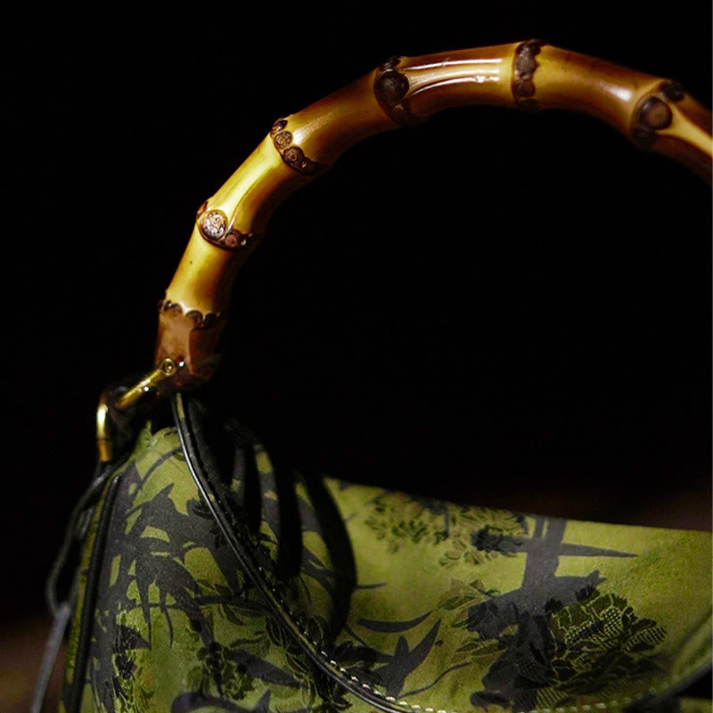 Bolso bandolera de seda Xiangyunsha con asa de Buddha Stones de Buda