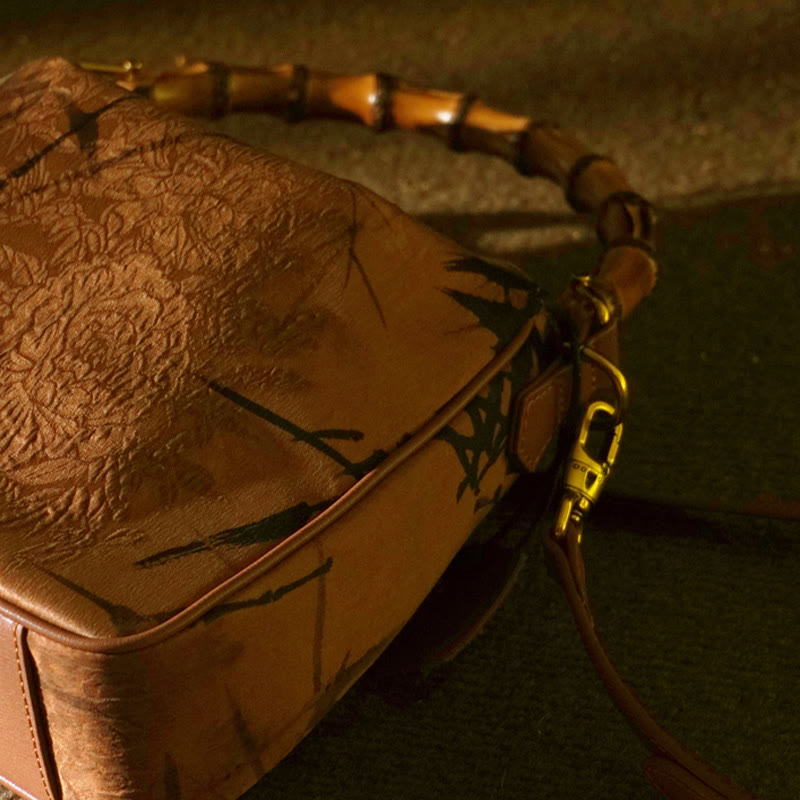 Bolso bandolera de seda Xiangyunsha con asa de Buddha Stones de Buda