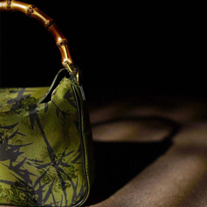 Bolso bandolera de seda Xiangyunsha con asa de Buddha Stones de Buda