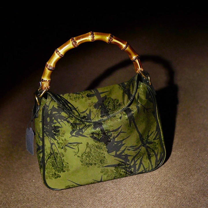 Bolso bandolera de seda Xiangyunsha con asa de Buddha Stones de Buda
